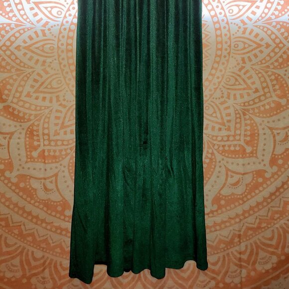 Baltic Born Green Velvet Long Evening Dress - Picture 5 of 8
